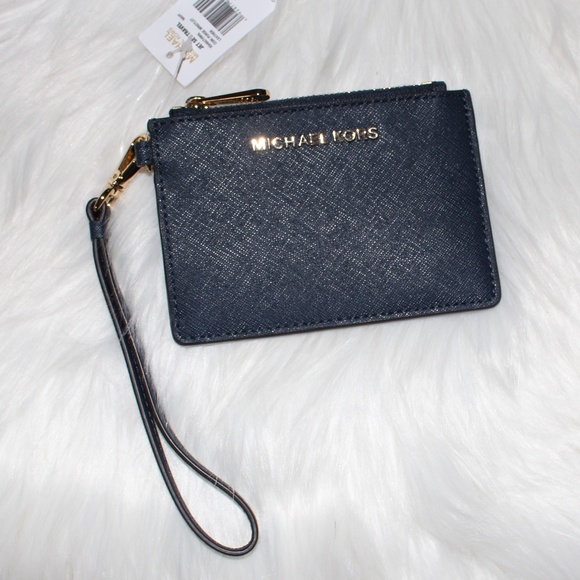Michail Kors, Jet Set Travel wristlet Navy Blue - Picture 1 of 5
